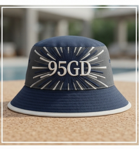 Waterproof Terry 95GD Bucket <b>Hat</b> Unisex Adult Spring Summer Casual Fisherman Front Panel Letter Design <b>Navy</b> Gray - Product Image 4