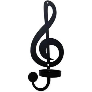 Leadigol Portacandele in Metallo a Forma di Nota Musicale, Applique da Parete Nera per Arredamento Casa degli Amanti della Musica - Product Image 1