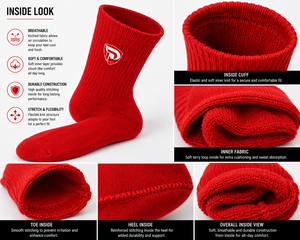 Dumela Men's Red Crew <b>Socks</b>-100% Cotton Knitted Heat-Transfer Printed Breathable & Quick Dry <b>Winter</b> Sports Use <b>Socks</b> - Product Image 3