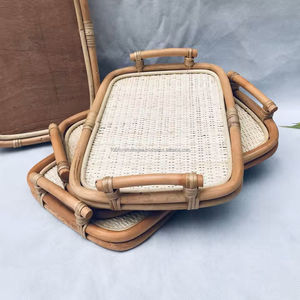 Eco-friendly Wholesale Durable Lightweight Rattan <b>Tray</b> Manufacturer Handmade Natural Multipurpose Serving <b>Tray</b> From Vietnam - Product Image 4