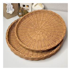 Assiette de présentation en rotin naturel, tressée à la main, rond, pour décoration de table de mariage bohème, vente en gros - Product Image 5