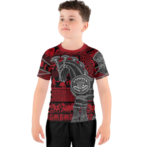 Rashguard MMA personnalisé pour enfants, qualité supérieure, respirant, antibactérien, manches courtes, OEM BJJ Grappling Fitness - Product Image 1