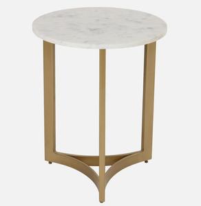 Modern <b>Marble</b> <b>Top</b> Brass <b>Console</b> <b>Table</b> with Trestle Base for Living Room Furniture - Product Image 2