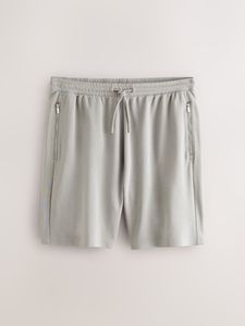 Ensemble t-shirt et short pour homme en coton gris clair, col rond, couleur unie, vêtements décontractés d'été, tissu respirant en maille - Product Image 4