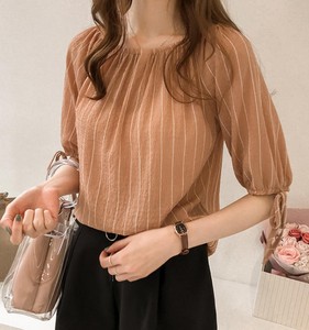 Haut tricoté élégant et décontracté pour femme, à boutons, en dentelle unie, style vintage, asymétrique à une épaule, idéal pour l'été - Product Image 2