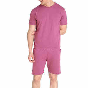 Ensemble décontracté deux pièces pour homme : T-shirt à manches courtes et short en coton biologique 100 % délavé à l'acide, écologique et confortable - Product Image 5