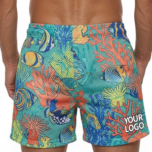 Shorts de Playa Personalizados de Verano, Talla Grande, Shorts de Baño 100% Poliéster, Traje de Baño a Rayas para Hombre, Pantalones de Playa para Hombre - Product Image 2