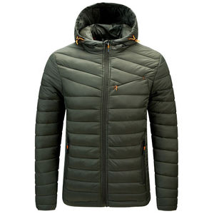 Wholesale Outdoor Light Warm Duck <b>Feather</b> Custom Logo Nylon Hooded Winter Bubble Puff Filled <b>Down</b> Puffer Jackets for Men - Product Image 3