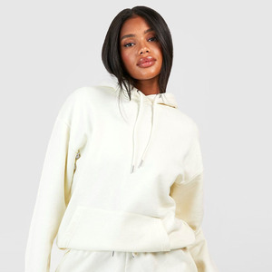 Conjunto de Top Corto con Capucha y Pantalones Cortos de Algodón para Mujer, Conjunto de 2 Piezas con Cierre, Ropa Deportiva, Logotipo Personalizado, Verano - Product Image 1
