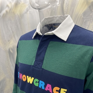 เสื้อโปโลแขนยาวลายทาง Snowgrace ปกคอปกปักโลโก้ แขนยาวทรงปกติ เสื้อผ้าผู้ชายสำหรับผู้ใหญ่ - Product Image 5