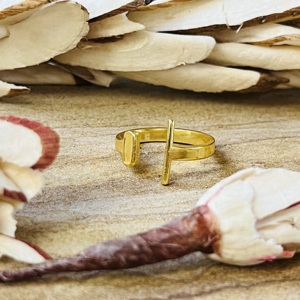 Unique Design Minimalist Geometric Bar <b>Ring</b> Brass 18k Gold Plated <b>Statement</b> <b>Ring</b> Modern Fashionable <b>Ring</b> Dainty Wholesale <b>Ring</b> - Product Image 5