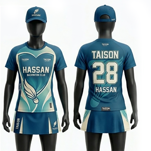 Ensemble d'uniformes de badminton pour femmes, tissu polyester premium 180 GSM, marron, respirant, design de jupe avec empiècements, logo personnalisé par sublimation - Product Image 3