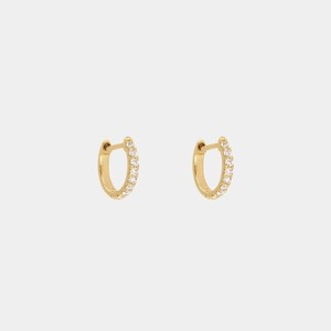 Dainty Huggie <b>Hoop</b> <b>Earrings</b> Custom 14K 18K <b>Solid</b> Gold Round Cut Lab Grown Diamond Classic Minimalist Chunky Huggies Manufacturer - Product Image 1