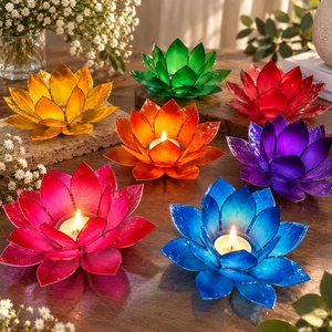 เชิงเทียนเปลือกหอยคาปิซทำมือ งานฝีมือเปลือกหอยธรรมชาติ ของตกแต่งบ้าน งานแต่งงาน สมาธิ ขายส่ง OEM - Product Image 4