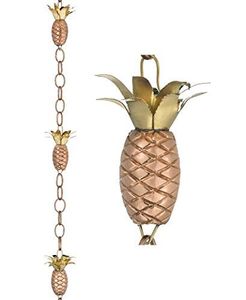 Chaîne de pluie Linea Exports Inc pour gouttière avec descentes d'eau - Décoration extérieure en cuivre style antique rustique avec finition bronze - Product Image 6