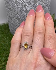 Anillo de Citrino Natural en Plata de Ley 925, Talla 7 US, Hecho a Mano, Alta Calidad, Estilo Art Deco, Certificado IGI, Anillo de Compromiso para Mujer - Product Image 4