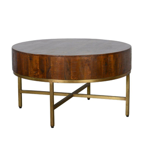 Natural Finished Wooden Top Metal Coffee <b>Table</b> In <b>Round</b> Shape for Living Room Home Decorative Furniture Coffee <b>Table</b> Handmade - Product Image 2