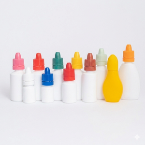 Botellas de Plástico PE Ámbar con Gotero de 5ml, 10ml, 15ml, 20ml, 30ml y 35ml, con Tapa Antimanipulación, Impresión Serigráfica, para Gotas Oftálmicas - Product Image 1
