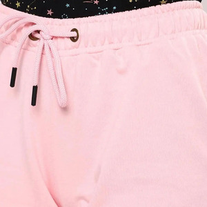 Shorts de sport pour femmes, taille élastique rose, couleur unie, tricoté, respirant, coupe régulière, en denim/nylon, style jupe-short, pour le jogging - Product Image 5