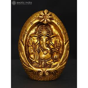 Élégant 3 pouces en laiton Chaturbhuja Lord Ganesha Statue Petite Sculpture Artwork - Product Image 2