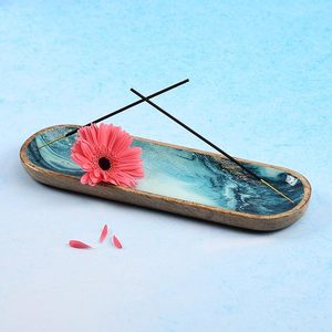 Stylish Wooden Ash Catcher Affordable Handmade Incense Holder <b>Tray</b> for Home Temple Meditation and Relaxation - Product Image 1