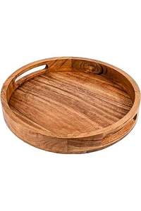 Plateau en bois de manguier laqué moderne à un seul niveau avec design antidérapant pour la cuisine et le service à table - Product Image 3