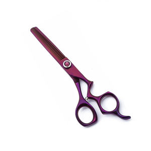 Professional Thinning Scissors Stainless Steel Blade Purple Hair Salon <b>Shears</b> Right Handed <b>Long</b> <b>Handle</b> - Product Image 6