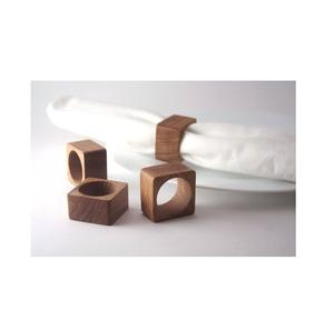 Porte-serviettes en bois pour décoration de table de fête, design rectangulaire, logo personnalisé, en bois de hêtre massif - Product Image 4