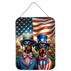 All American Doberman Pinscher Wall Door Hanging Prints Aluminum Metal <b>Sign</b> for <b>Kitchen</b> Home Decor Front Door Plaque 12x16 - Product Image 1