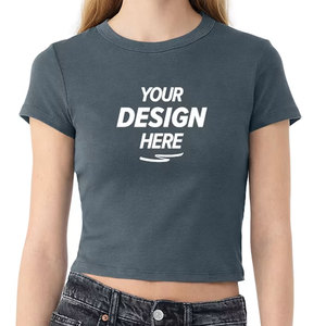 Summer Cozy Pastel <b>Peach</b> Women Summer Crop <b>Top</b> Mockup Casual Relaxed Fit Cropped Tee Shirt - Product Image 1