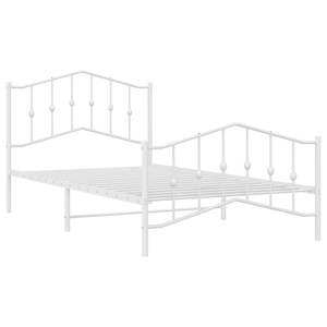 Cadre de lit double en acier blanc thermolaqué, lit rectangulaire en métal - Product Image 4