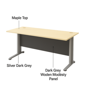 Modern Extendable Executive Office Table with Wall Mount <b>File</b> <b>Drawer</b> Storage Durable Melamine Laminate 1-Year Warranty - Product Image 5