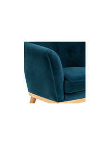Modern Upholstered <b>Armchair</b> Velvet Teal <b>Wood</b> Teak Legs Strong Design Midcentury Design Dining or Living Room Furniture - Product Image 5
