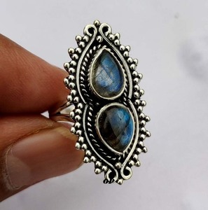Bague en argent avec pierre de labradorite, argent sterling 925, bijoux faits à la main - Product Image 3