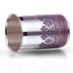 Cadeau pour adultes en acier inoxydable avec isolation en verre et motif floral oriental - Product Image 1