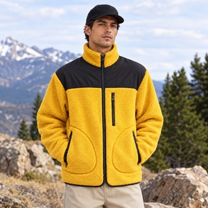 Veste en polaire sherpa pour homme, légère, chaude, en tissu polaire confortable, design idéal pour les voyages d'hiver et les activités de plein air - Product Image 1