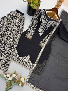 นำเสนอคอลเลคชั่นใหม่ ชุดเซ็ตเสื้อ-กระโปรงผ้าจอร์เจตต์ลายปักประดับเลื่อมสำหรับผู้หญิง สไตล์งานปาร์ตี้ พร้อมผ้าคลุมไหล่ สำหรับทุกฤดูกาล - Product Image 6