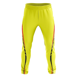 Yellow Women Cricket Uniform Sport Set Red <b>Black</b> Stripes Breathable Track <b>Pants</b> for Shirt Adult Fit Customizable Colors Logo - Product Image 3