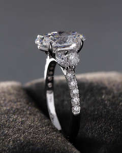 IGI/GIA Lab Grown Cut Diamond <b>Vintage</b> 14k white Wedding/Engagement <b>Ring</b> Fine White <b>Gold</b> for Anniversary Party-Worthy - Product Image 2