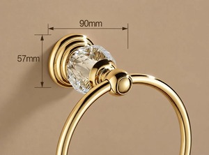 <b>Crystal</b> Design Silver Towel Ring Wall Mounted For Bathroom And Wash Basin Area Elegant Durable Stylish Towel Holder Use - Product Image 2