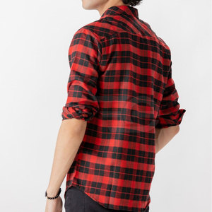 เสื้อเชิ้ตผ้าแฟลนเนลผู้ชาย แขนยาว ผ้าฝ้าย นุ่มสบาย ลายตาราง ติดกระดุม ใส่ทำงานกลางแจ้ง แฟชั่นทันสมัย - Product Image 6