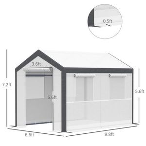 10 'L X 7' W X 7 'H all'aperto Walk-In serra giardino calda casa calda con Roll Windows con cerniera porta copertura meteo - Product Image 3