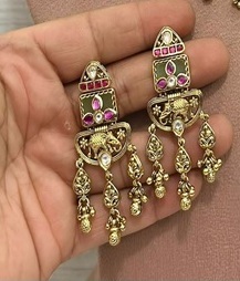 งานปาร์ตี้ Sabyasachi ประดับมุกเทียมทำด้วยมือชุบทองด้วยทองเหลืองชุบทองอย่างดี - Product Image 2