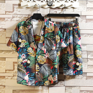 Nouvelle arrivée, chemise à fleurs hawaïenne à manches courtes pour homme, chemise ample grande taille, ensemble short, ensemble deux pièces - Product Image 2