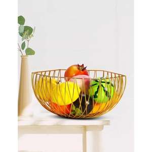 Panier à fruits décoratif en métal avec base en marbre antidérapante, dernier design, panier sur pieds en fil de fer personnalisé, forme ronde, dernière nouveauté - Product Image 4