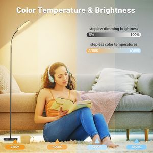 Lampada da Terra LED Super Luminosa per Lettura con Controllo Remoto Touch e Dimmerazione Continua, Gamma di Colori 2700K-6500K - Product Image 3