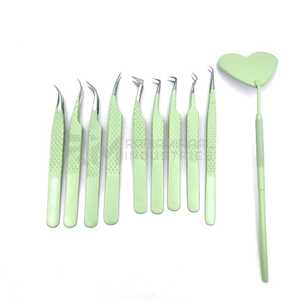 RMI Lash Supplies <b>Light</b> Green Color <b>Pointed</b> Tip Anti Magnetic Stainless Steel Lash Extension Tweezers for Eyelash Use - Product Image 6