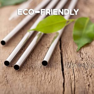 Hot Selling Cocktail Stirrer Stainless Steel Drinking Straw Eco-friendly Reusable Metal Bent Straws Set Party <b>Bar</b> Accessory - Product Image 3