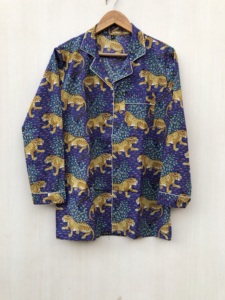 Floral cotton night <b>suit</b> Handmade Cotton <b>Pajama</b> Set Hand Block Print Floral Indian Night <b>Suit</b> cotton wear dress gift for her - Product Image 2