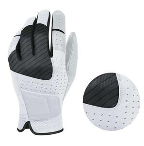 Gants de golf pour femmes en cuir véritable super doux blancs et rouges respirants avec logo personnalisé toutes saisons - Product Image 2